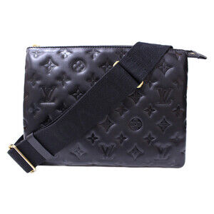 Louis Vuitton Coussin Monogram embossed lambskin leather black white bag chain